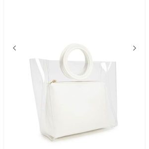 Vinyl Faux Leather-Trim Tote